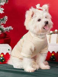 PETSIN 1 Pc Pet Christmas Cat Dog Universal Grid Santa Claus Fashion Pattern Printed Apricot Fleece Warm And Comfortable Dog Christmas - Multicolor - View 10