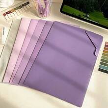1Set/5pcs L-Shaped Wide Opening Folders, A4 Size, Anti-Slip Gradient Color, Suitable For Students To Store Exam Papers, Documents - L-shaped Folder - View 12