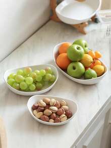 1 White 3-Layer Fruit Tray With Wooden Frame, Kitchen Vegetable And Fruit Basket, Refrigerator Ice Tray - White - View 7