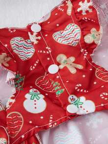 PETSIN 1 Cute Christmas Printed Red Dress Princess Dress Pet Bubble Sleeve Skirt - Multicolor - View 14