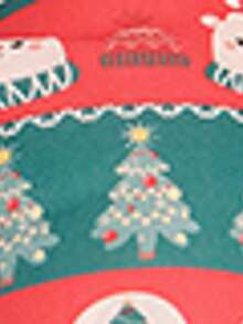 PETSIN 1pc Red And Green Striped Cute Print Pet Vest For Cats And Dogs, Christmas - Multicolor - View 11