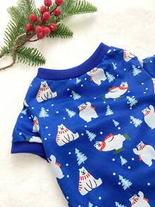 PETSIN 1 Piece Of Red Scarf, Teddy Bear, Ice Skating, Cedar Tree Pattern, Printed Pet, Soft And Comfortable Pet Clothing - Multicolor - View 11