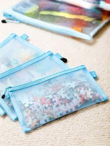 Clear Mesh Zipper Pouch A4 A5 A6 Waterproof File Bag Document Holder Office Supplies Storage Pouch Stationery Organizer Set - Storage bag - View 3