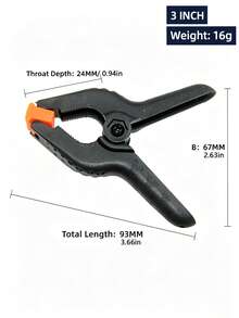 5/10 Pcs,Woodworking A-Shaped Clamp, Plastic Photography Backdrop Cloth, Strong Spring For Clamping, Quick Fixation, A-Type Clamping Device - Black - View 7