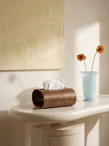 Cirelle Hộp đựng khăn giấy gỗ óc chó, nắp hộp đựng khăn giấy thiết kế cong dung tích lớn, trang trí nhà cửa phong cách vintage cho phòng khách, phòng ngủ, văn phòng và bàn cà phê - Nhiều màu - Xem 2