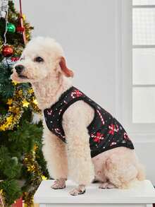 PETSIN 1 pieza Chaleco para mascotas transpirable y ligero con patrón de bastón de caramelo navideño, nuevo diseño - Multicolor - Ver 9