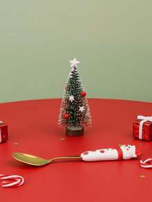 Joivida 1PC Christmas Spoon Creative Tableware Doll Dessert Spoon Fork Cartoon Christmas Tree Spoon Fork Gift Box Set - View 10