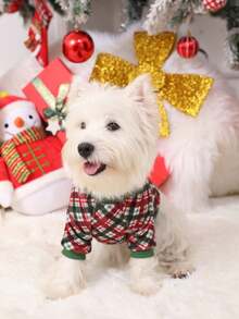 PETSIN 1 Pc Pet Fleece With Cute Christmas Print - Multicolor - View 3