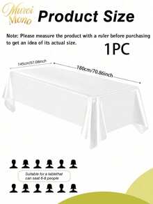 1/2Pcs White Satin Rectangular Tablecloth Made Of Smooth Polyester Fabric, Ideal Table Cover For Weddings, Birthday Parties, Bridal Showers And Banquet Decorations. - White - View 8