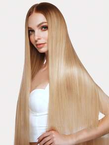 60片膠帶式接髮 真人頭髮 #P27/613 高光淺金色 直髮 Remy Hair，14-22英吋，絲滑無縫隱形粗髮尾，適合細髮增加豐盈感，專業沙龍與日常造型適用於女性與女孩 - SP27/613 - 查看 3