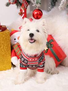 PETSIN 1 Pc Cute Christmas Flannel Pet Sweatshirt Without - Multicolor - View 7