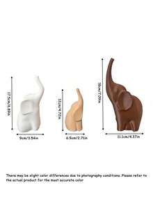 Family Elephant Figurine Set, Minimalist Abstract Elephant Statue, Lucky Elephant Tabletop Ornament For Home Wedding Decor - multicolor - View 4