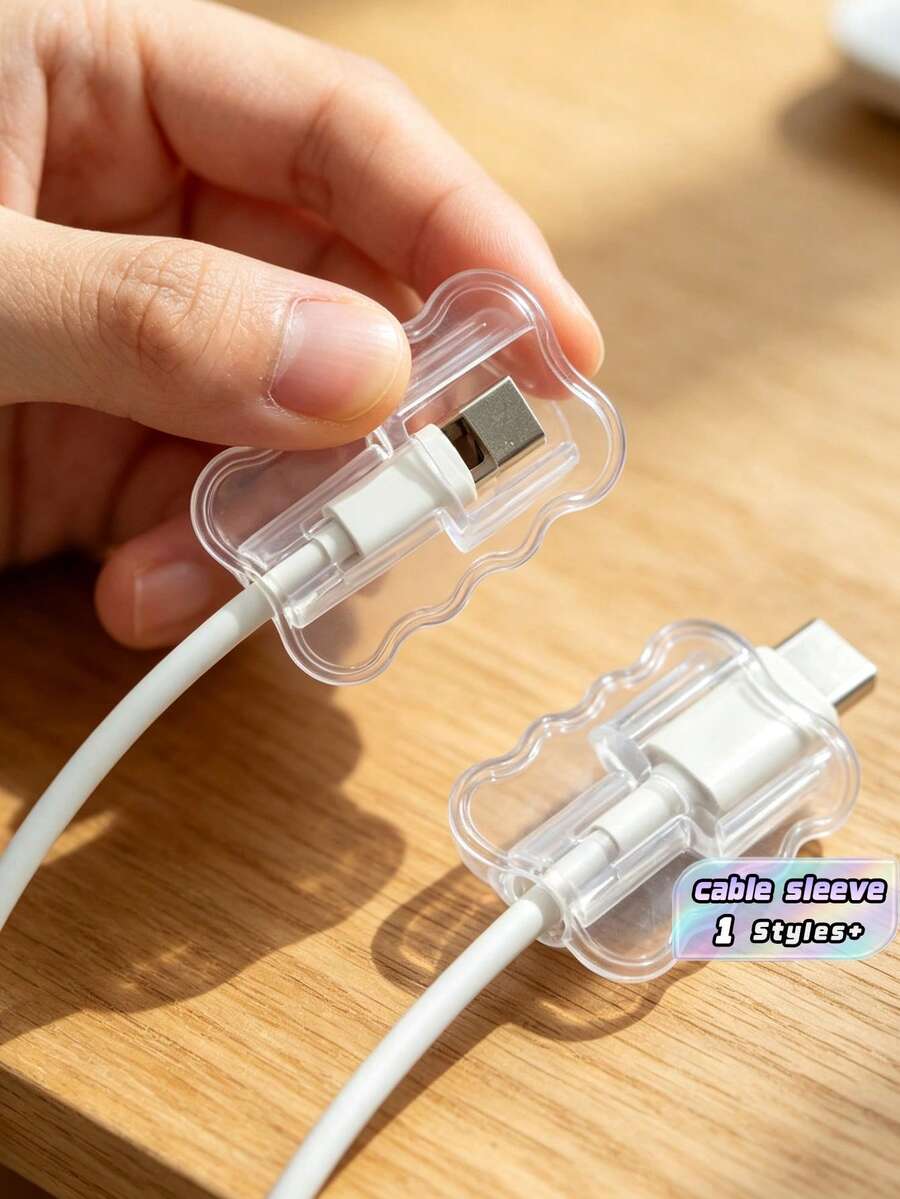 10 件 ABS 树脂电缆套管:保护您的电缆免于断裂和断开,即时风格 - 無色 - 查看 1