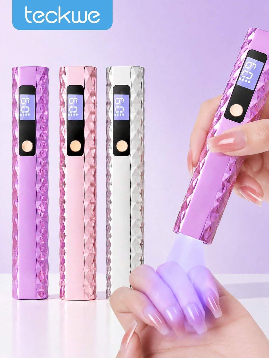 Teckwe Nail Lamp One-Row Quick-Drying Non-Blackening LED Light Therapy UV Curing Lamp Mini Handheld UV Hardener Built In 180mAh Battery - Multicolor - View 1