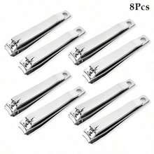 2pcs/8pcs Classic Stainless Steel Nail Clippers, High-Quality Heavy Duty Nail Clippers, Easily Trim Thick Nails, Toenails, Fingernails, Nail Care Tools, Manicure Accessories, Suitable For Commercial And Home Use,Affordable Distribution,Home Essential - Silver - View 9