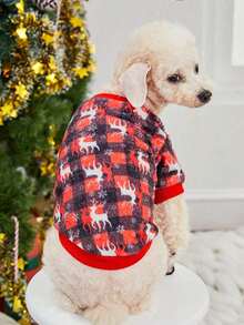 PETSIN 1 Pc Pet Christmas Reindeer Plush Sweatshirt - Multicolor - View 8