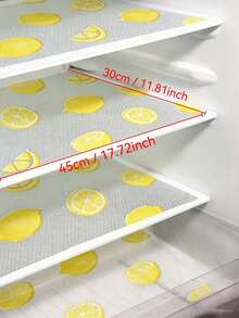 4pcs Waterproof Refrigerator Mats - Moisture-Proof, Anti-Slip, Washable And Reusable. Made Of EVA Material With A Novel Lemon Pattern. Suitable For Refrigerator And Kitchen Decor, Door Mats, Personalized Gifts, Kitchen Essentials - Color 1 - View 3