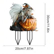 1 Buah Set Papan Berdiri Akrilik 2D 30 cm Motif Penyihir Biola Bunga untuk Dekorasi Taman Halloween Rumah Pesta Festival Musim Gugur Dekorasi Seram - Beraneka warna - View 15