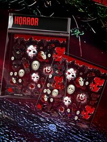 WB Horror X SHEIN Dark‑Style Nail Art Stickers, Multi‑Use Decals For Nails, Water Bottles & Notebooks, DIY Decor For People, Party & Daily Ornament - Multicolor - View 2