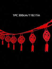 118 Inch Non Woven Fabric Fu Xi Character Pull Flower Banner Wedding Spring Festival Chinese New Year Hanging Decoration Party Home Wall Door Creative Layout Ornament - Multicolor - View 12