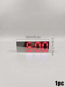 Haus Hana 1pc Mirror Desk Clock With LED Display, 2 Charging Methods, Simple Operation Desk Clock, Electric Alarm Clock For Living Room Decor(Batteries Not Included) - multicolor - View 11