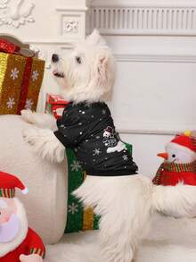 PETSIN 1pc Snowman Graphic Print Creweck Sweatshirt For Pets, Christmas - Multicolor - View 6