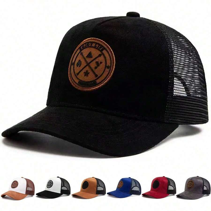 Dealstrict 1pc Men's ENJOY LIFE Truck Driver Cap Letter Print Baseball Cap Streetwear Fashion Mesh Hat Outdoor Sun Protection Casual Hat For Spring Autumn Travel - Multicolor - View 1