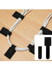 20Pcs Hook And Loop Cable Ties, Reusable Adjustable Self‑Gripping Cord Organizer Straps, For Data Cables, Charging Cords & Earphones, Wire Management For Home, Office & Data Center - multicolor - View 4