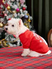 PETSIN 1 Pc Pet Christmas Arctic Bear Letter Print Red Sweatshirt - Multicolor - View 7