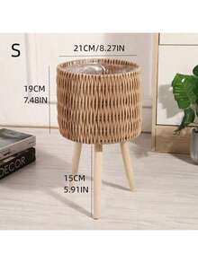 Nordic-Style Creative Flower Pot, Suitable For Home Gardening, Indoor And Outdoor Office Decoration, And Weaving Crafts, Green Willow Woven Flower Pot - A - View 5