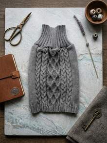 PETSIN 1 Piece Of Grey Minimalist Pet Sweater, Thickened For Warmth, Shed Fur, Pet Clothing - Multicolor - View 2