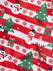 PETSIN 1 Piece Of Christmas Green Christmas Tree Snowman, Spotted Deer Print Christmas Skin Friendly Breathable Pet Clothes - Multicolor - View 6