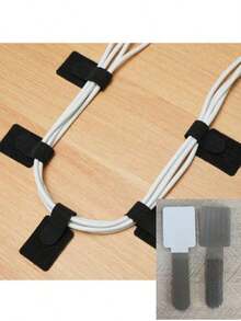 20Pcs Hook And Loop Cable Ties, Reusable Adjustable Self‑Gripping Cord Organizer Straps, For Data Cables, Charging Cords & Earphones, Wire Management For Home, Office & Data Center - multicolor - View 3