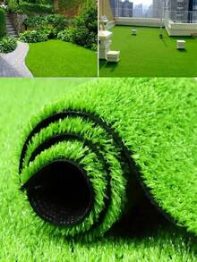 Artificial Grass Mat 19.69x78.74 Inch, Luxury Thick Synthetic Turf For Garden Playground Decor, Pet Training Potty Pad, Party Outdoor Dining Table Runner, Backyard Landscape Rug, Realistic Faux Lawn Carpet - Multicolor - View 2
