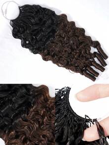 Boho Braids Brumese Curly 60g 50 Strands Human Crochet Hair For Women 14-22 Inch Burmese Curly Bundles 100% Remy Human Hair Pre-Separated Invisible Miracle Knots Feather Crochet Human Hair Boho Extensions Ombre Color T1B/4# - S1B/4 - View 8
