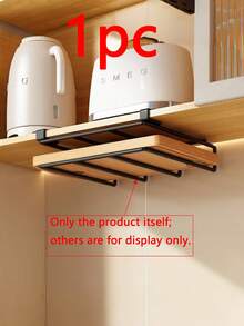 No‑Drill Under Cabinet Storage Rack, Pot Lid Cutting Board Holder, Kitchen Paper Towel Organizer For Home Kitchen - Multicolor - View 10