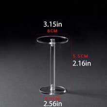 Clear Acrylic Round Display Stand For Collectibles, Cosmetics, Perfume, Jewelry, Watch - Multicolor - View 6
