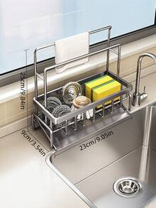 1pc Carbon-Finished Double Rod Shelf, Highly Convenient And Perfect For Storing Small Items. This High-End Shelving Unit Is Suitable For Multiple Scenarios, Offering Exceptional Practicality - Grey - View 4