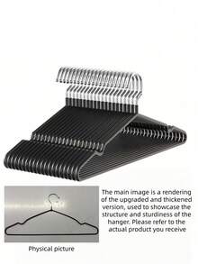 100/60/30/20/10/1pc Rubber Coated Metal Hangers, Non-Slip Soft Touch Heavy Duty Clothes Hangers, Space Saving Slim Design With Sturdy Rust-Proof Hooks, Multi-Color Options For Shirts, Dresses, Suits, Coats, Wardrobe Storage Set - Multicolor - View 21