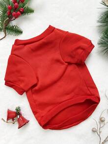 PETSIN 1 Pc Pet Christmas Arctic Bear Letter Print Red Sweatshirt - Multicolor - View 9