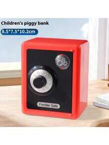1pc Creative Metal Money Box With Key Lock Durable Secure For Coin Cash Jewelry Small Item Desk Drawer Home Portable Gift - Multicolor - View 3