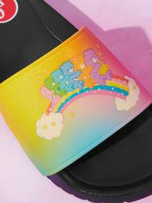 SHEIN X Care Bears 女款粉白印花輕量軟底拖鞋 - 彩虹色 - 查看 3