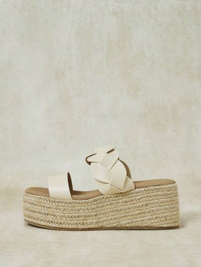 Styleloop Women's Straw-Woven Sole Apricot Woven Belt Women's Platform Sandals Boho Style Is Suitable For Going Out On Vacation Daily Dating Beach Seaside T