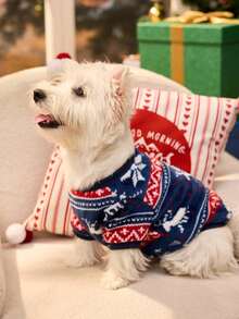 PETSIN 1 Pc Christmas Flannel Cute Print Pet Sweatshirt Without Hat - Multicolor - View 9