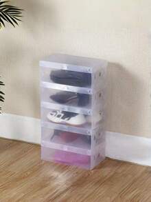 1/6/12-Pack Clear Flip-Top Shoe Boxes, Foldable Travel Shoe Boxes, Easy To Clean, Suitable For High Heels, Sandals And All Kinds Of Shoes, Shoe Storage Organizer Boxes - View 4