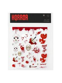 WB Horror X SHEIN Dark‑Style Nail Art Stickers, Multi‑Use Decals For Nails, Water Bottles & Notebooks, DIY Decor For People, Party & Daily Ornament - Multicolor - View 5
