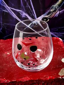 WB Horror X SHEIN 1個 16.6oz/490ml 鈉鈣玻璃冷水杯，適用於冷水、飲料、咖啡、茶、牛奶 - 無色 - 查看 2