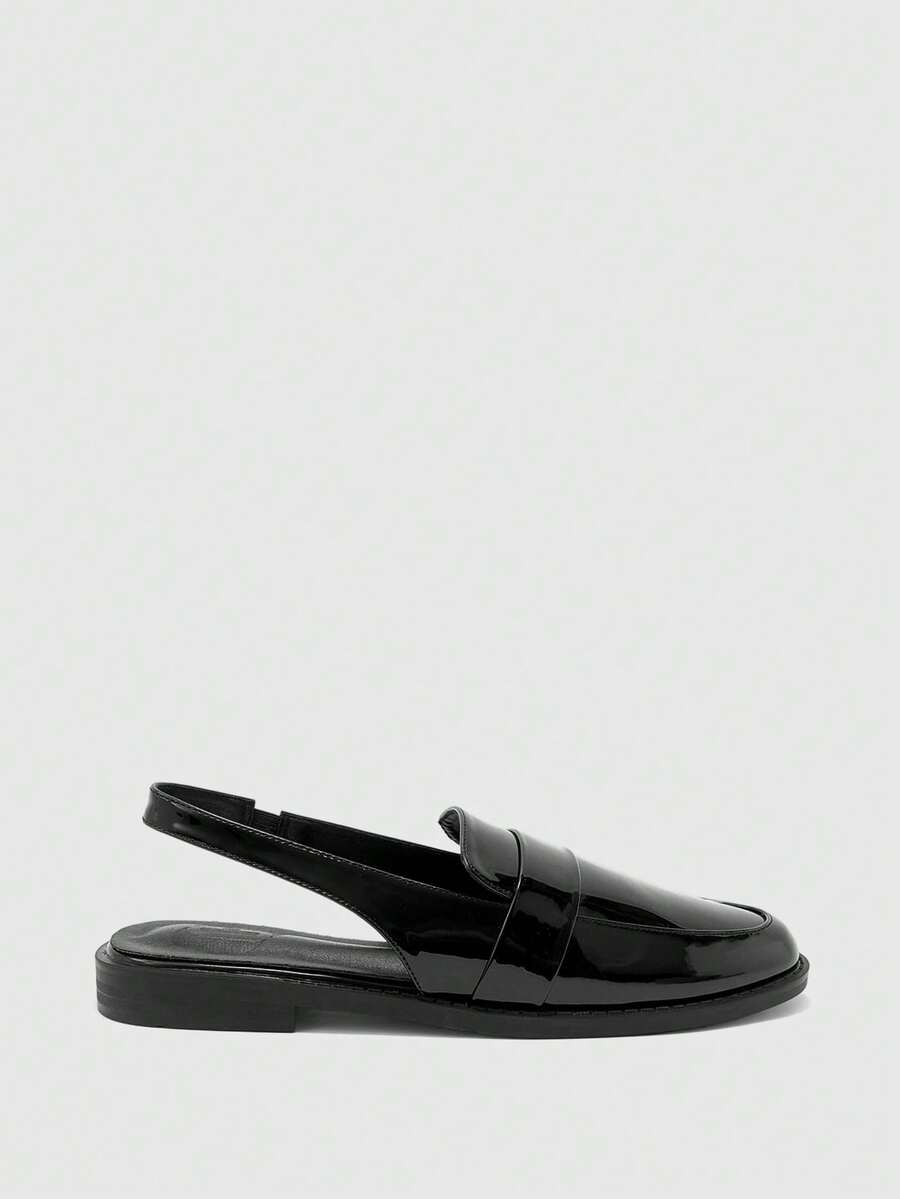 CUCCOO BIZCHIC Women's Shoes Flat-Bottomed Lace-Up Loafers - Black - View 1