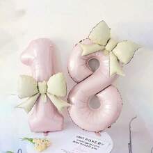Ins-Style Balloons, Perfect For Coming-Of-Age Ceremonies, Birthday Banquets, Birthday Celebrations, Anniversaries, Proposal Decorations And Many Other Occasions. - Pink White - View 2