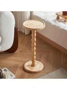 Haus Hana Modern Round Wooden Side Table, End Table, Wooden Coffee Table, Small Console Table, Multi-Functional Base Coffee Table For Living Room, Sofa, Bedroom; Wooden Plant Stand, Home Decor Furniture. Suitable For Living Rooms, Bedrooms, And Bedside Areas. - Multicolor - View 11